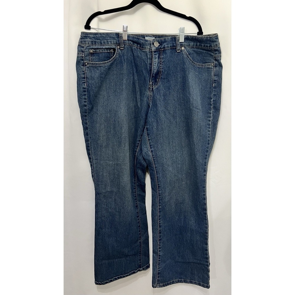 Maurices Plus Womens Jeans Boot Cut Stress Wash 18L